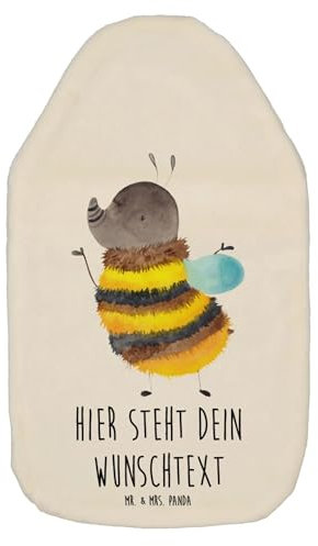 Mr. & Mrs. Panda Personalisierte Wärmflasche Hummel flauschig - Weiß
