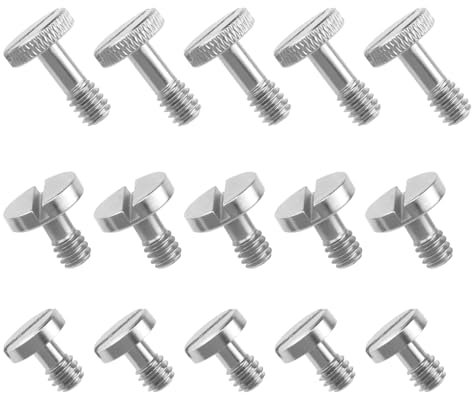 YINETTECH 15 Pezzi 1/4 Pollice Kit Vite Per Fotocamera Piastra Vite Di Montaggio 1/4 Pollice Scanalato Vite Per Fotocamera Vite Per Treppiede Vite Di Montaggio A Sgancio Rapido