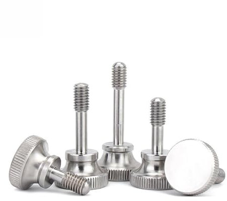 Aqxypas M3 M4 M5 M6 M8 Rändelschrauben aus Edelstahl 304 mit hohem Stufenkopf, handfest angezogene Rändelschrauben mit tailliertem Schaft, Vorhangfassaden-Glasschloss (Size : M8x30mm 2pcs)