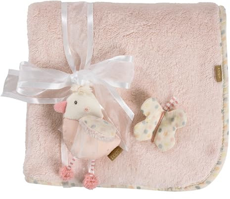 Fehn Kuscheldecke Vogel – Kuschelige Schmusedecke - zum Kuscheln, als Krabbelunterlage, Schnuffeltuch oder Zudecke für zuhause und unterwegs