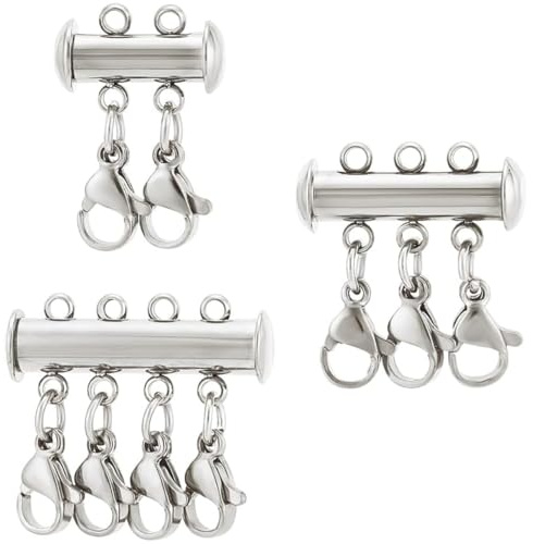 JEYORZY 3 Stück Halsketten Verschluss Layering, Magnetischer Kettenverschluss, Halskettentrenner Magnetische Verbinder Mehrsträngiger Extender für Mehrreihige Armbänder und Halsketten