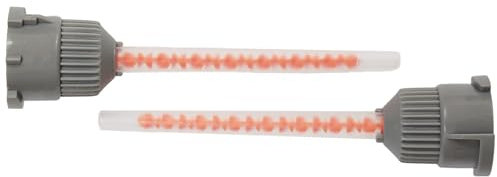 CosmoMix Helical Static Mixer Nozzle Tube Tip, K-System Connection for 4:1/10:1 Mixing Ratio, 2.9 Inches, 16 Elements, 40 Pieces Epoxy Mixing Nozzle Tip, Static Mixer for AB Adhesive Gun Mixer