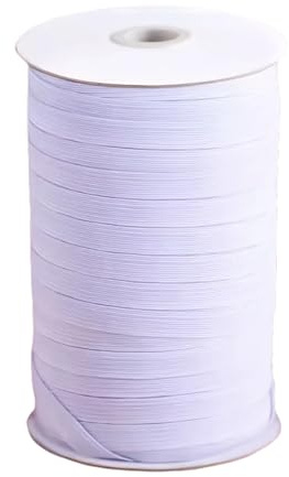 Globellapro Cordoncino elastico piatto bianco, 90 m, 3 mm, in lattice e poliestere, ideale per cucito, lavoro a maglia, corda da yoga, corda per trampolino