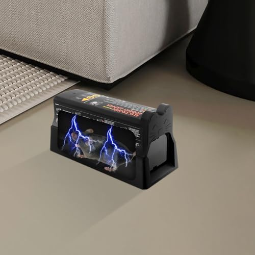 DSYOGX 7000V Elektrische Rattenfalle, Rattenfallen Nagetierbekämpfung Artefakt, Elektro Rattenköderbox Köderbox Ratten Mausefalle, für Mäuse Hamster Wühlmäuse, Schwarz