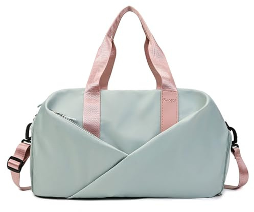 wueiooskj Sporttasche mit Schuhfach und Nassfach, Turnbeutel für Damen, kleine Sporttasche für Damen, Polyester Reisetaschen, B 43.5 * 25 * 27.5