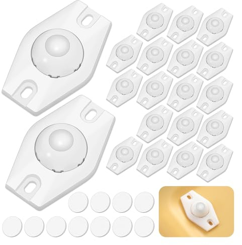24 Stück Mini Möbelrollen selbstklebend, 360° drehbare Kugelrollen für Möbel, Universalrollen für Abfalleimer, Mülltonnen, Küchenutensilien und Kleinmöbel