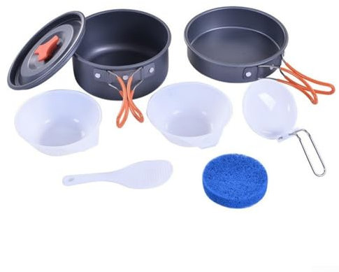 Set di pentole da campeggio portatili per 1-2 persone, compatto, Fire-Maple Feast 2, set di pentole da campeggio, per picnic, trekking ed escursionismo