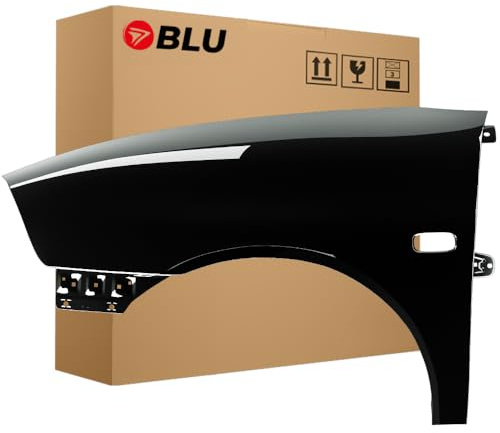 BLU Premium Kotflügel Passend für Seat Ibiza Cordoba (6L - III 3. Generation) LC9Z Links Schwarz | 2002-2008 | Vorderseite Vorne | Verzinkt & Lackiert | Einbaufertig