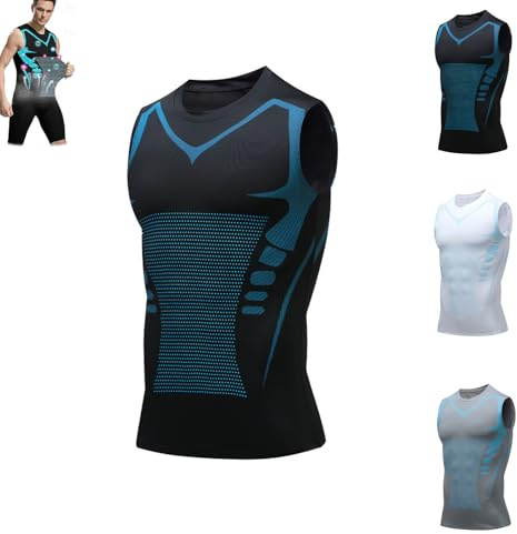 Compression Vest Men, Shaping Sleeveless Shirt for Men, Breathable Quick Dry Slim Fit Athletic Undershirt (Black,XL)