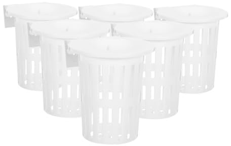 TOYANDONA Hydroponic Baskets Plastic Flower Pot Wall-Mounted Hydroponic Net Cups for Home Office, 6Pcs, Small Sturdy Planter for Aquatic Plants Sweet Potato Decor