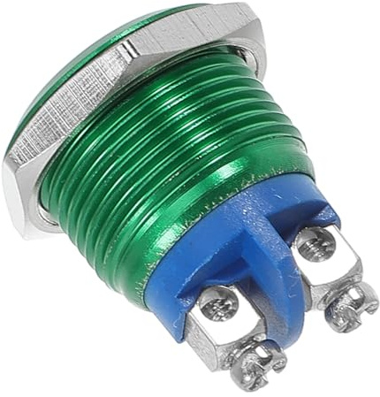 HAPINARY Interruttore Pulsante Verde con Fissaggio Vite Pulsante Auto Ripristino Automatico per Barca Camion Veicoli Parte Piccola Accessorio Robusto