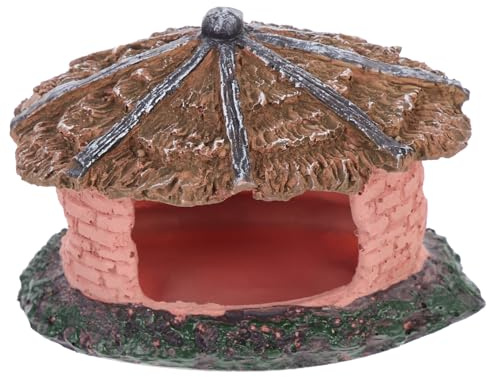 DIYEAH Ornement Modèle de Chalet en Résine Argenté pour Reptiles, Cachette et Grotte Décorative Favorisant L'appétit Terrarium ou Boîte d'alimentation