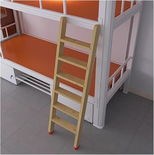 SAFWELAU Step Climb Ladder Loft Ladder Replacement Double Bunk Bed Ladders with 10cm Wide Pedals & Anti-Slip Feet, 100cm - 195cm Tall(140cm/4.6ft/55.1 High)