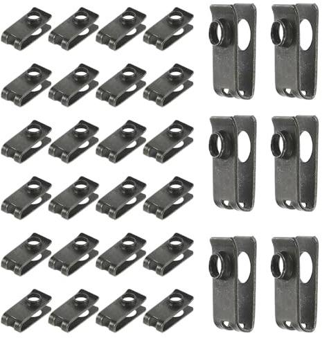 ARTSEWPLY 50pcs U Type Car Screw Base Fastener Clips for License Plate Mounting Compact Steel Plate Retainer with Quick Installation Fit for Vehicle Models