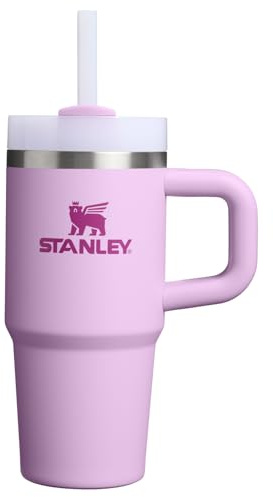 STANLEY Quencher - Vaso H2.0 con asa y popote, 14 onzas, tapa Flowstate de 3 posiciones, soporte para vasos compatible para viajes, vaso de acero inoxidable aislado, sin BPA, color orquídea suave