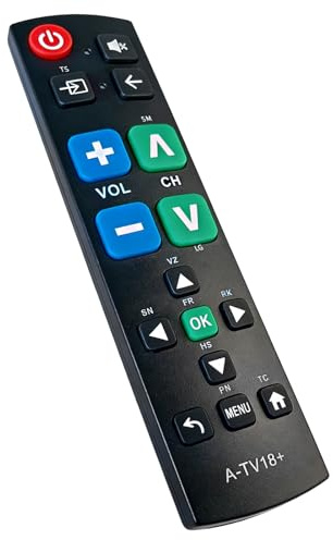 Large Button Universal Remote Control for Elderly, Big Button TV Remote Control Replacement Compatible with Samsung, LG, Sony, Panasonic, Sharp, Toshiba, Hisense TCL TVs Simplified and Easy to Use