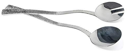 Hammered Stainless Steel Serving Utensils - Salad Spoons - Salad Servers by Colleta Home