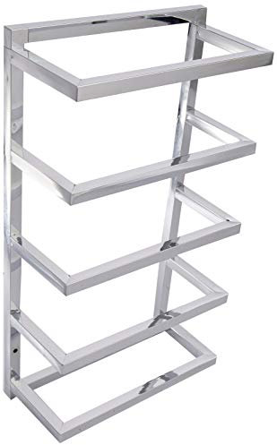 House & Homestyle Chrome Towel Holder, Wall Mountable 5 Tier Hanging Towel Storage Rail/Rack for Bathroom, En Suite or Toilet