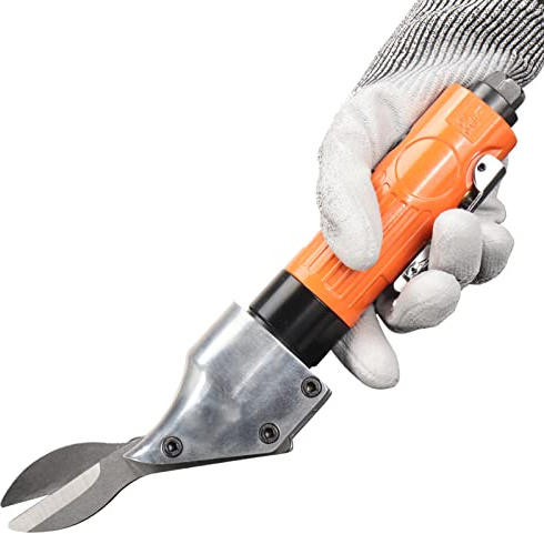 Baisiky 18 Gauge Pneumatic Metal Shear Cutter 2-Blade Pneumatic Scissor Metal Stainless Steel Sheet Metal Cutting Tools Industrial Air Cutter for Iron, Aluminum Sheet, Screen Mesh