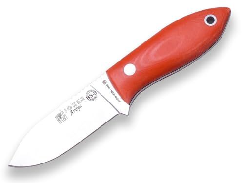 Joker BS9 Avispa CN117 buskhantverkskniv, 8 cm Sandvik 14C28N fast blad, orange kanvas Micarta handtag, Kydex mantel för jakt, överlevnad, camping, fiske, vandring och buskhantverk