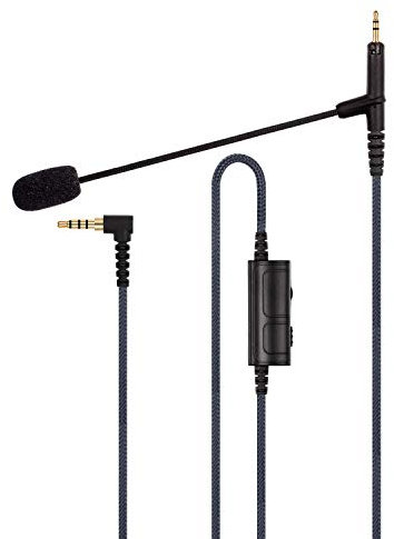 Microphone à perche avec câble - Contrôle du volume pour manette de Playstation PS4 ou Xbox One, PC - Microphone de jeu Boompro compatible avec Audio Technica ATH-M50x, ATH-M40x, ATH-M70x (150 cm)