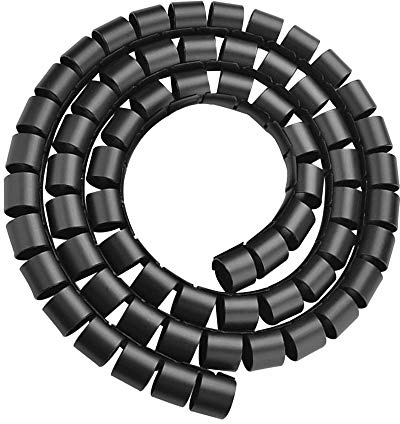 YINSONG Gaine Spirale Organisateur du Câble - Protection de Câble en Plastique Flexible 10 Meter Ideal pour Ranger ou Cacher les Câbles, Noir, 22mm