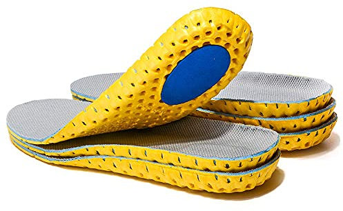 XINIFOOT 3 Pairs Elastic Shock Absorbing Shoe Insoles Breathable Honeycomb Sneaker Inserts Sports Shoe Insole Replacement Insoles for Men and Women (Yellow)