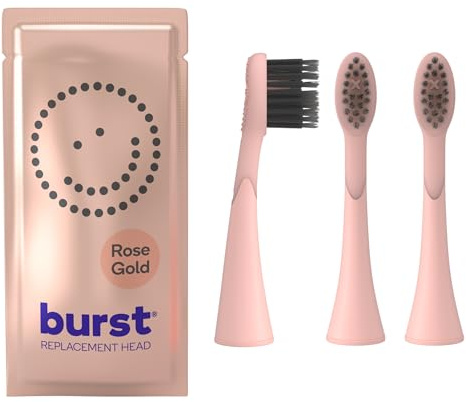 BURST Genuine Replacement Heads for Original Sonic Electric Toothbrush (Rose Gold/3 Pack) | Ultra Soft Bristles for a Deep Clean | Stain & Plaque Removal