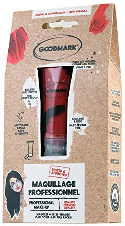 Goodmark 02080481 - Crema professionale Aqua Make Up blu scuro, 1 pezzo, 28 ml, in tubo, crema, in blister, trucco, carnevale, costume, palcoscenico, teatro, Halloween
