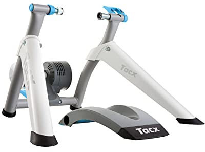 Tacx FLOW Smart – interaktiver Wheel On Rollentrainer mit Kompatibilität zur TACX App, Zwift etc.,bis zu 800 Watt Widerstand und bis zu 6% Steigung, Zusammenklappbar und fast geräuschloses Schwungrad