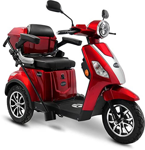 Rolektro E-Trike 15 V.3 Rot Lithium Akku - 3-Rad Elektromobil 1000W Seniorenmobil - E-Mobil 3-Rad-Roller