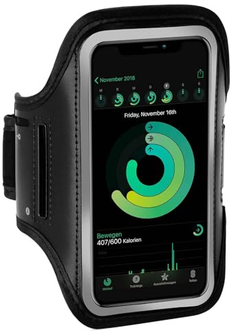 ONEFLOW Sportarmband, mobiltelefon, kompatibelt med Xiaomi Redmi Note 10 Pro, armväska, fitnessarmband, sport, löparmband, utomhus, mobiltelefonfodral, jogging, armhållare, smartphone, mobiltelefonväska, svart