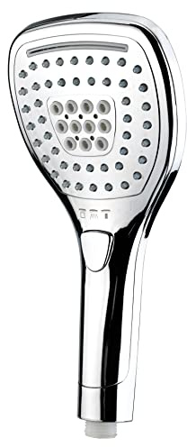 AQG - Mango de Ducha Cromado. Cabezal para Ducha Anti Cal. Teléfono, Alcachofa de Ducha con Funciones y modelos variados. (Noa Cromo)