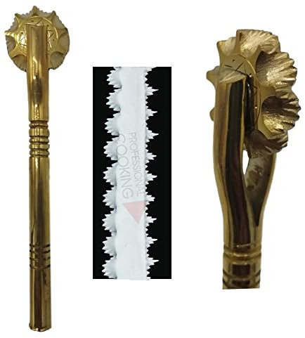 Professional Cooking Rotella tagliapasta sardo su rudigliu Artigianale in Ottone Massiccio n.16