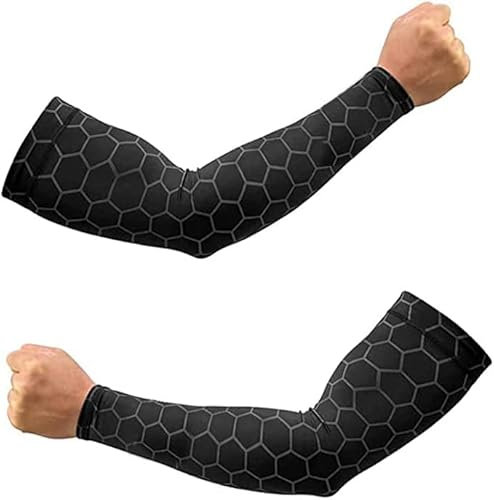 Jzhen 1 Paio Manicotti Braccia,Manicotti Braccio UV per Donna Uomo, per Running, Pallavolo, Basket, Guida, Golf,Ciclismo, Guida,Arrampicata ecc
