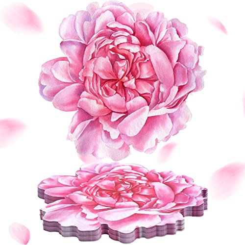 Set di 100 tovagliette all'americana rosa con motivo floreale primaverile, tovagliette di carta usa e getta, per tavolo da pranzo, feste, matrimoni, cucina, addio al nubilato, 33 x 33 cm