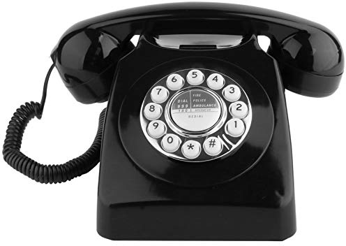 Sangyn Classic Retro Telephone Vintage Style Cord Phone with Push Button Old Fashioned Landline Desk Phone for Home Office Hotel and Bar