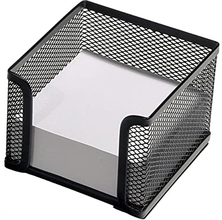 Tofficu Metal Mesh Note Holder, 10.00X10.00X10.50 cm Wiremesh Memo Pad Holder, Desktop, SquareMesh Organizer for and Memo Pads Compact Desk Accessory for Home Office Study (Black)