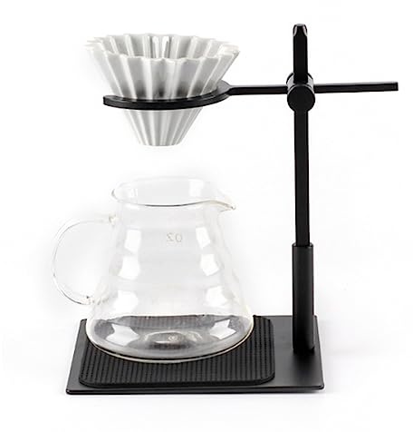 Coffee Dripper Stand, Adjustable Pour Over Coffee Station with Non-Slip Base, Aluminum Alloy Coffee Brewing Holder for V60 and Flat Bottom Filters