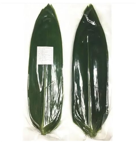 Lot de 400 feuilles de bambou fraîches emballées sous vide pour la cuisson des feuilles de zongzi, assiettes à sushis, substituts de feuilles de bananier (30,5 x 8,1 cm (L x l)