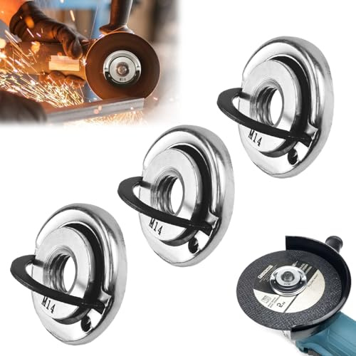 3 Pièces Écrous de Meuleuse D'angle,Écrous à Serrage Rapide M14,Angle Meuleuse Intérieur M14,Accessoires pour meuleuse d'angle,outil dégagement rapide pour meuleuse d'angle/écrou meuleuse à tronçonner