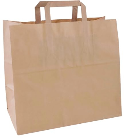 dm-Folien Papiertüten in Braun I 250 Stück I 32 + 17 x 27 cm I Papiertragetaschen aus 70 g/m² Kraftpapier I Lebensmittelechte Tragetaschen mit Henkel I Umweltfreundliche Tüten bis 6 kg Tragkraft