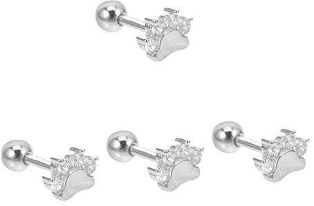 VALICLUD 2st Pfotenabdruck Ohrringe Geschenke Für Mädchen Im Teenageralter Mädchen-ohrringe Hundepfote Ohrringe Ohrschmuck Aus Strass Ohrstecker Zubehör Spiral- S925 Sterlingsilber Braut
