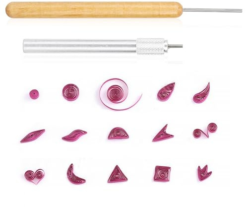 WGFOIP papper quillingverktyg, rostfritt stål slotted rulleverktyg för hantverk, DIY-pappersrullningsverktyg med ergonomiskt grepp för handgjorda papperskonstprojekt