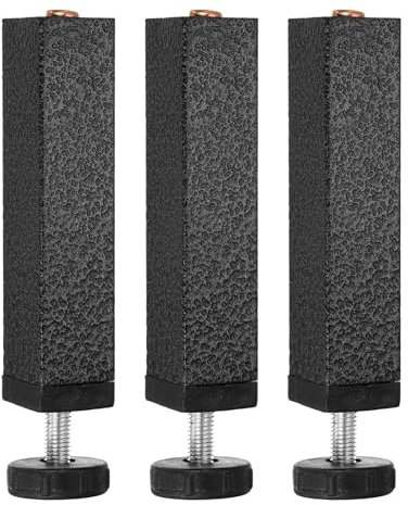 sourcing map 3 Pcs Adjustable Height Center Support Leg, 6 Inch Metal Bed Frame Support Legs Slats feet for Sofa Cabinet Couch Dresser Table Furniture, Silver