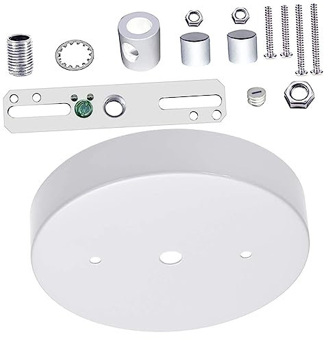 WATIIFUFU Deckenabdeckplatte Metall Mit Halterung Korrosionsbeständig Ersatz Für Kronleuchter Und Pendelleuchten Weiß Leuchtenmontage Zubehör