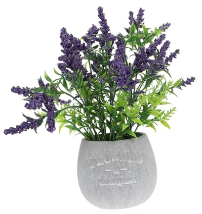 STOBAZA 1pc Artificial Lavender Bonsai Potted Plant Vivid Faux Lavender for Home Office Centerpiece Easy Care No Watering Needed for Windowsills and Tables