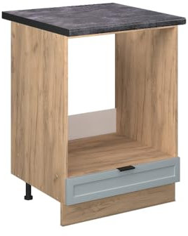 Vicco Herdumbauschrank Fame-Line, Hellblau-grau, 60 cm, AP Anthrazit, zur Kombination mit weiteren Modulen der Fame-Line Serie