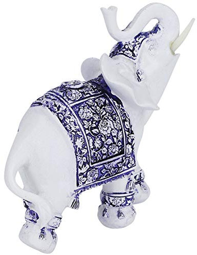 Akozon Tierfigur aus Kunstharz – Deko-Skulptur für Zuhause und Immobilien in Bezaubernden Tierformen (Blau-weißes Porzellan im Großformat:)