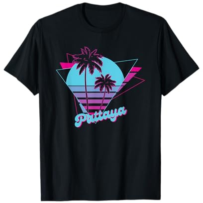 Vintage Palmeras Tailandia Pattaya 90s Retro Camiseta